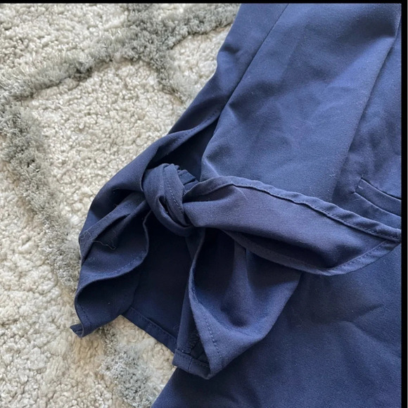 Halogen blue blazer long line tie wrists button front small - Picture 9 of 9